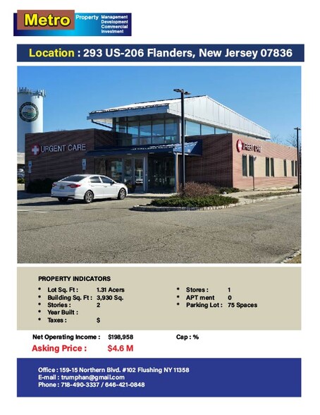 293 US Hwy 206, Flanders, NJ en venta - Foto del edificio - Imagen 1 de 2