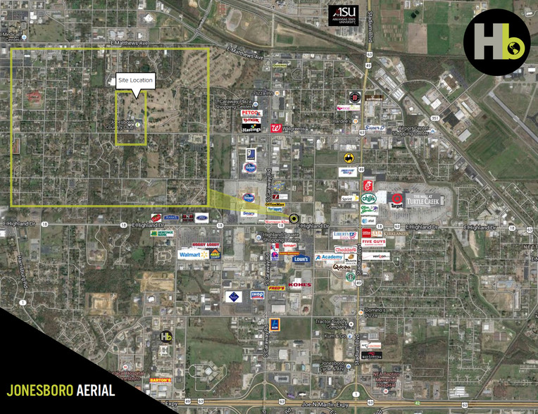 2400 E Highland Dr, Jonesboro, AR en venta - Vista aérea - Imagen 3 de 11