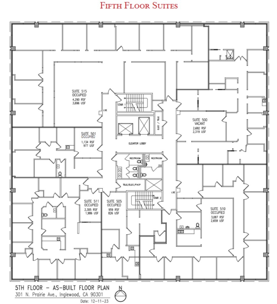 301 N Prairie Ave, Inglewood, CA en alquiler Plano de la planta- Imagen 1 de 1