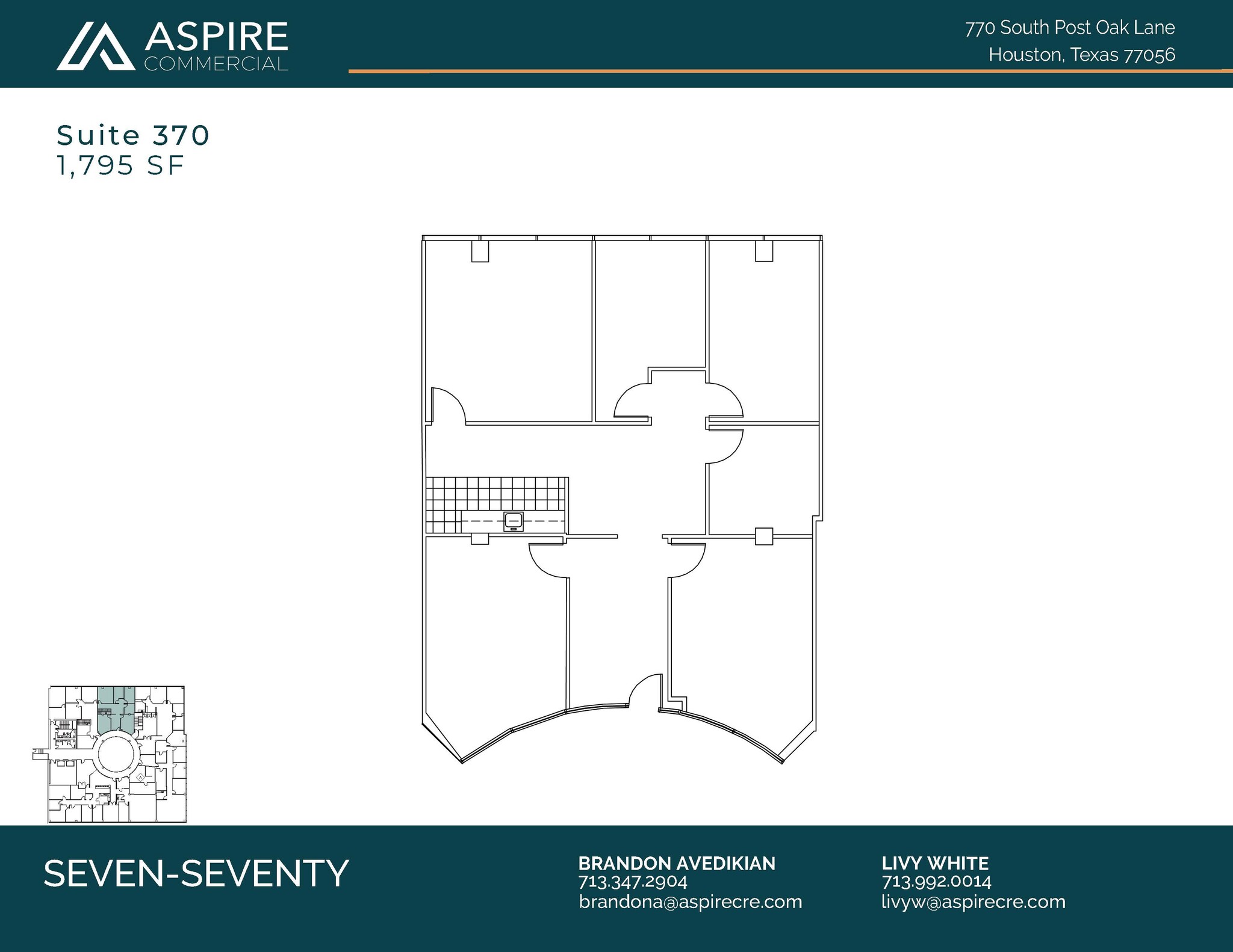 770 S Post Oak Ln, Houston, TX en alquiler Plano de la planta- Imagen 1 de 4