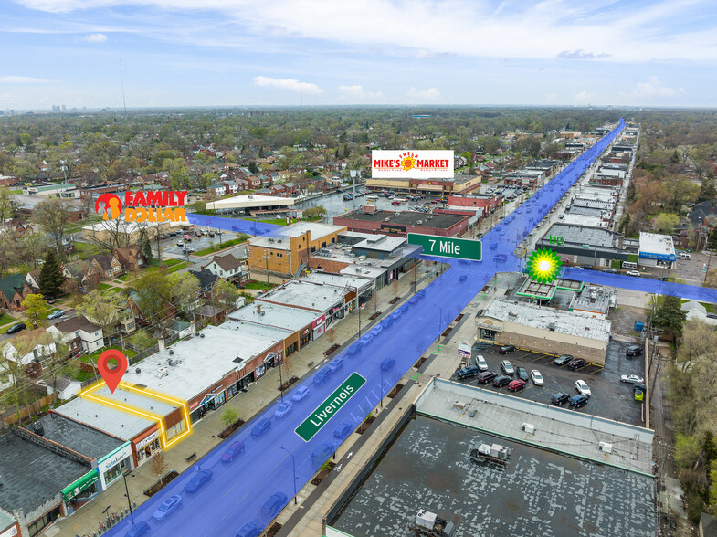 18955-18957 Livernois Ave, Detroit, MI en alquiler - Vista aérea - Imagen 2 de 3