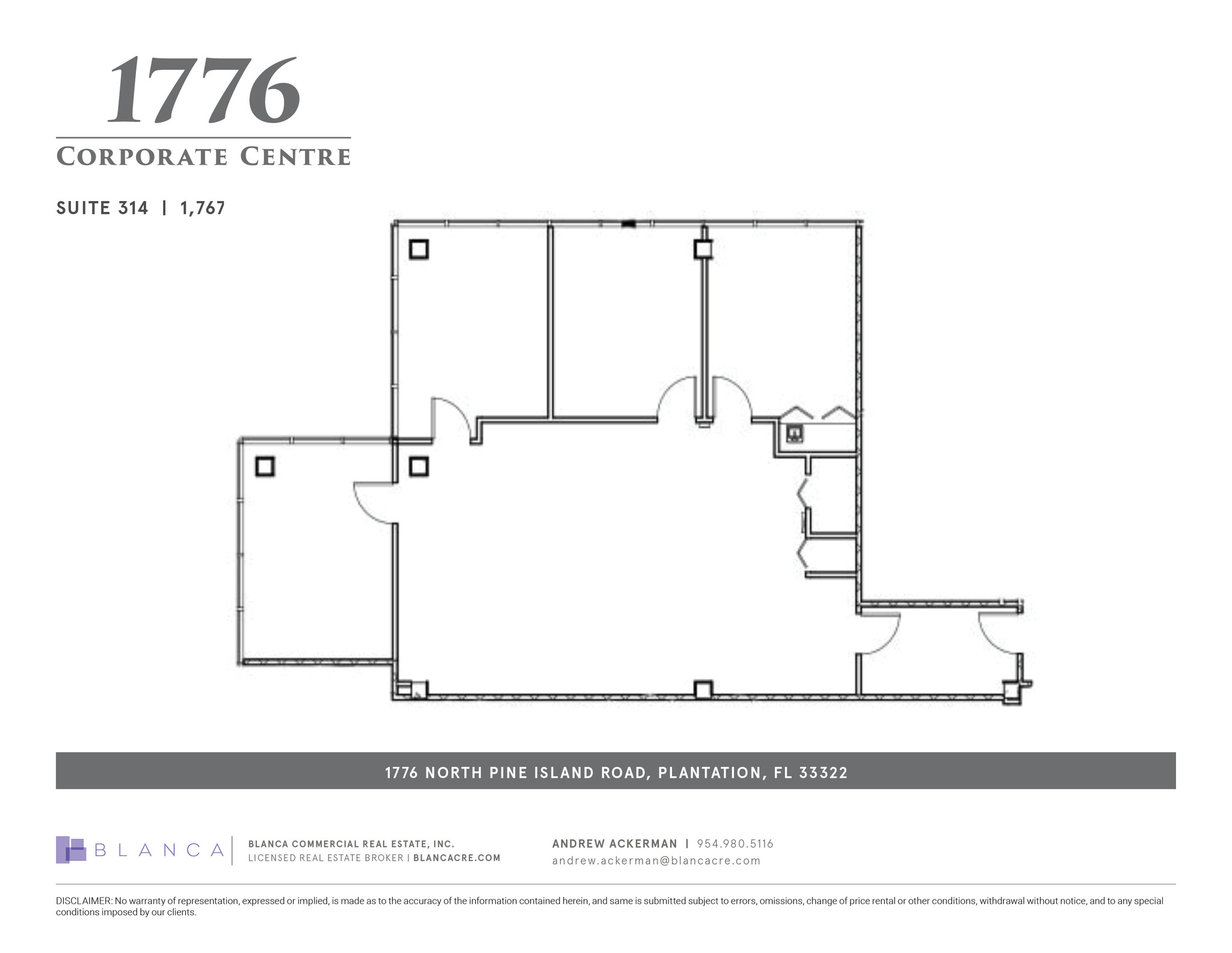 1776 N Pine Island Rd, Plantation, FL en alquiler Plano de la planta- Imagen 1 de 1