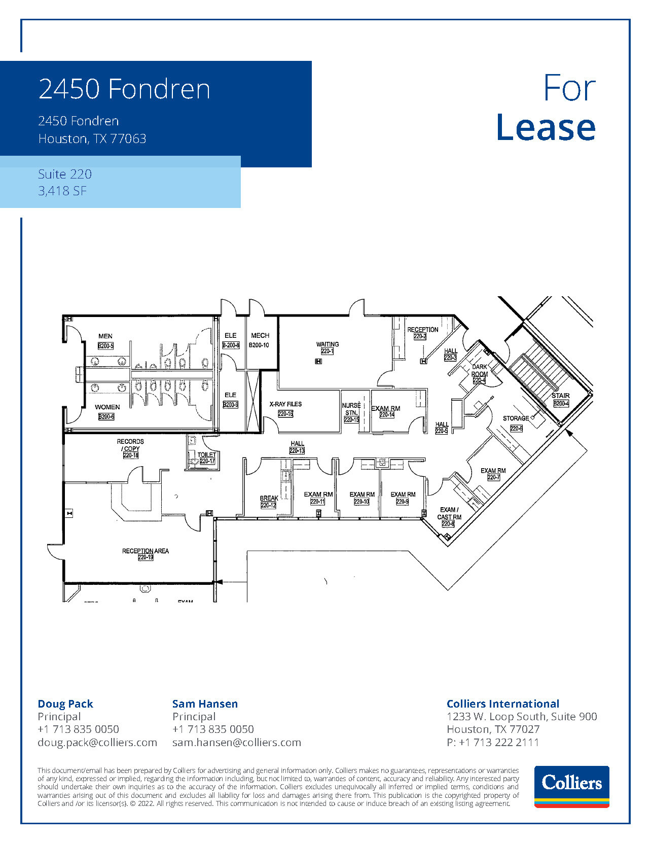 2500 Fondren Rd, Houston, TX en alquiler Plano de la planta- Imagen 1 de 3