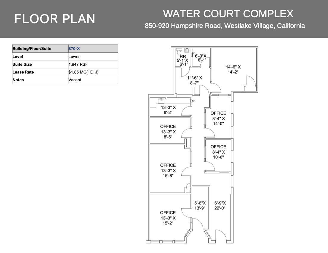 850 Hampshire Rd, Westlake Village, CA en alquiler Plano de la planta- Imagen 1 de 1