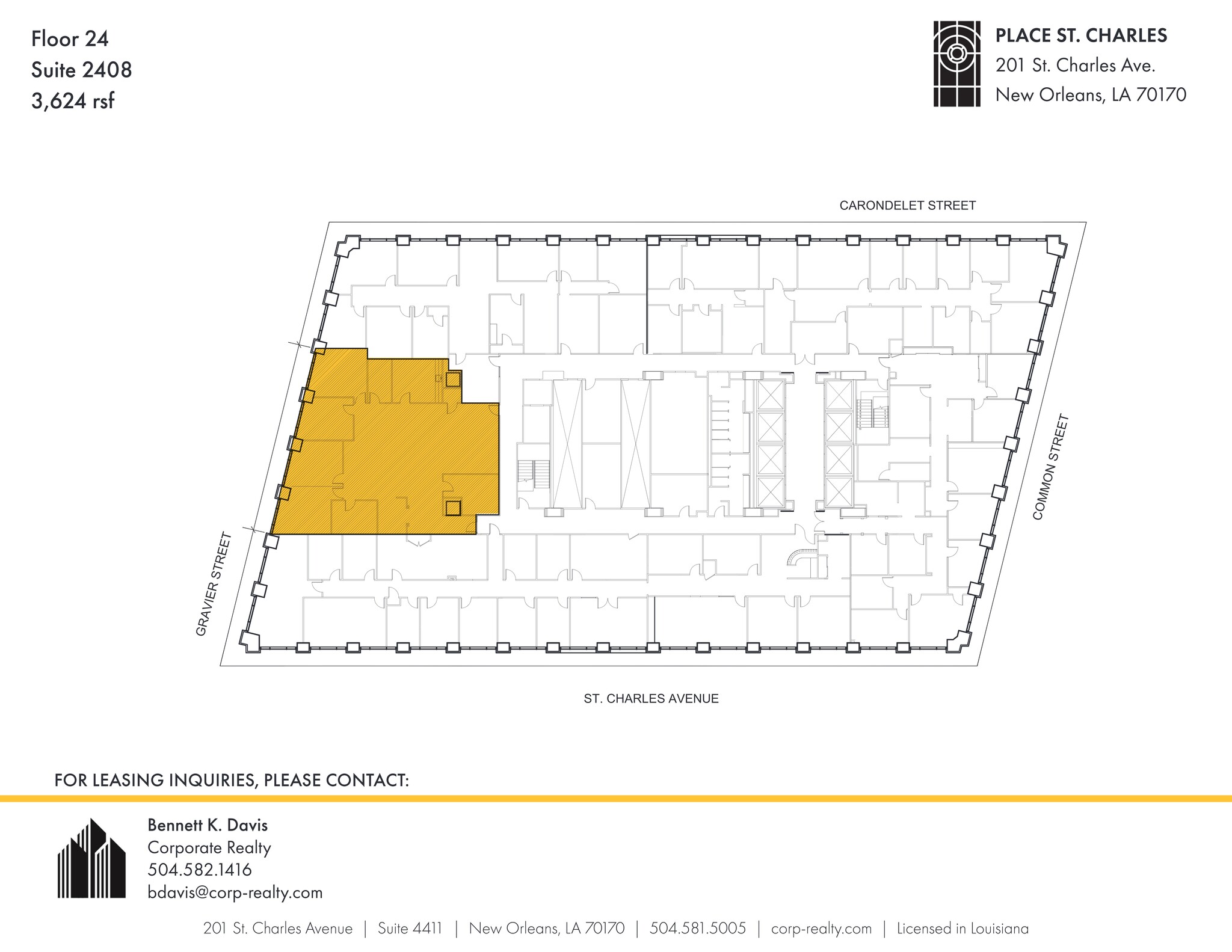 201 St. Charles Ave, New Orleans, LA en alquiler Plano del sitio- Imagen 1 de 1