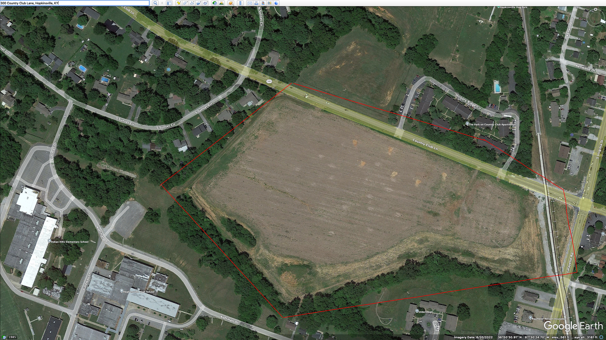 Country Club Lane, Hopkinsville, KY en venta Vista aérea- Imagen 1 de 8