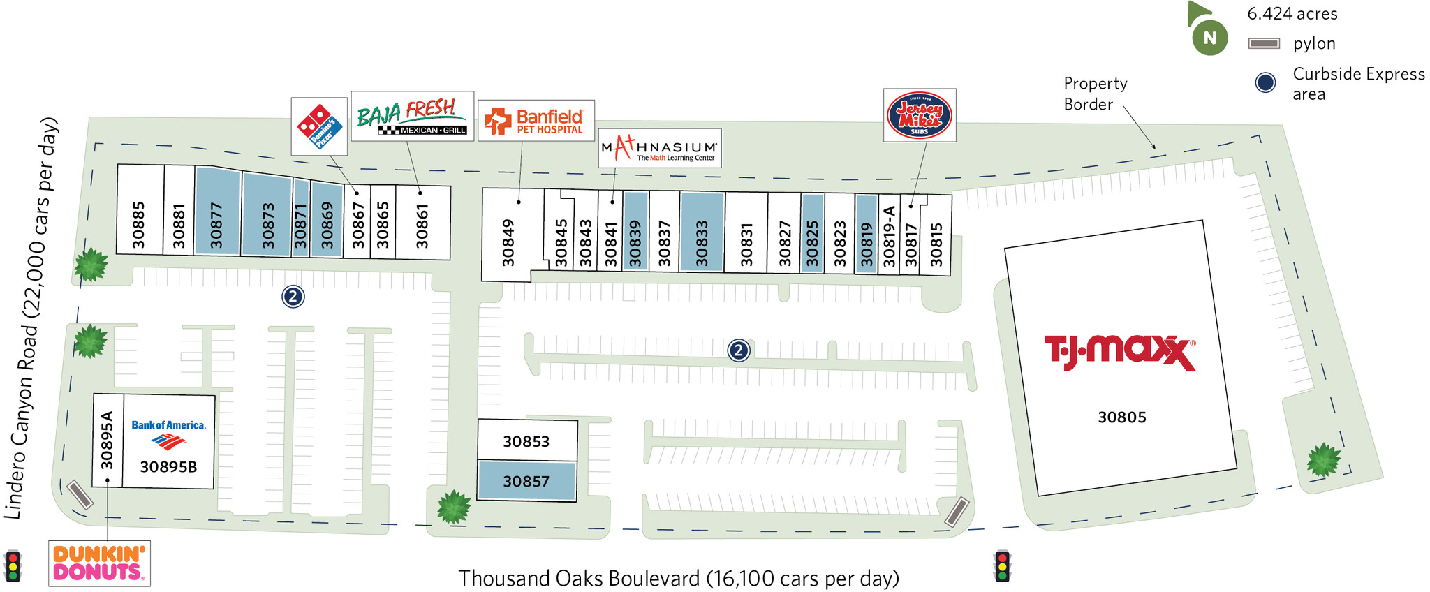 30805-30895 E Thousand Oaks Blvd, Westlake Village, CA en alquiler Plano del sitio- Imagen 1 de 2