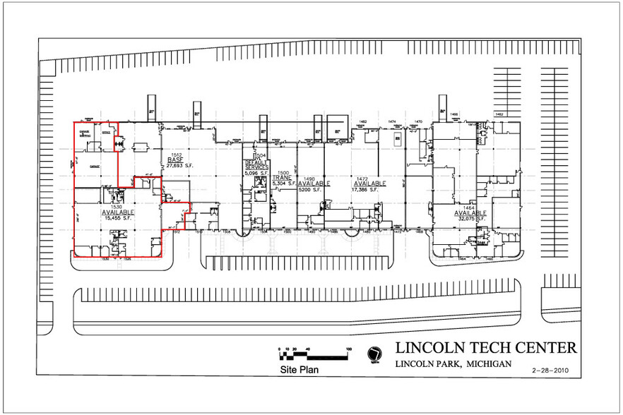 1460-1560 John A Papalas Dr, Lincoln Park, MI en alquiler - Plano del sitio - Imagen 2 de 2