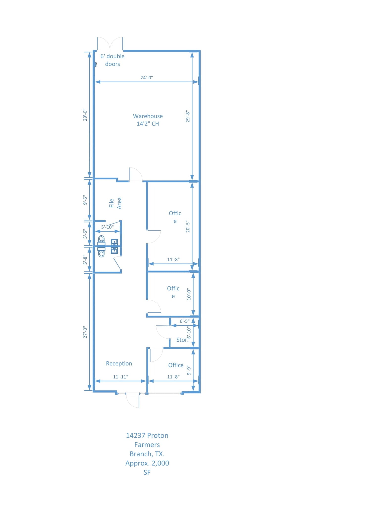 14233-14237 Proton Rd, Dallas, TX en alquiler Plano de la planta- Imagen 1 de 12