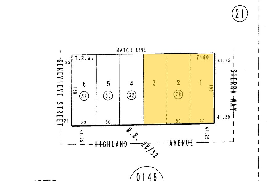 Highland Ave. & Sierra Way, San Bernardino, CA en venta - Plano de solar - Imagen 2 de 3