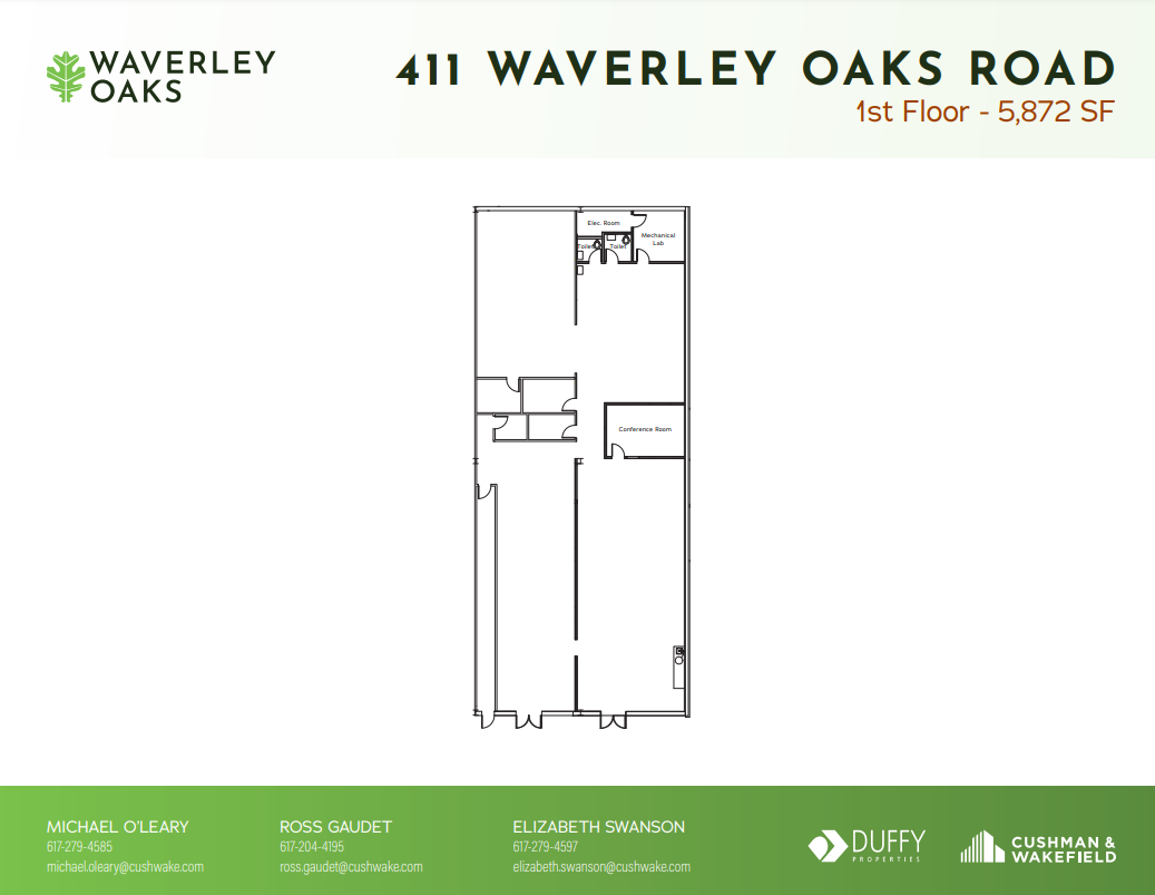 411 Waverley Oaks Rd, Waltham, MA en alquiler Plano de la planta- Imagen 1 de 1