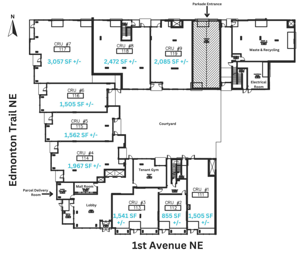 630 1 Av NE, Calgary, AB en alquiler Plano de la planta- Imagen 1 de 1