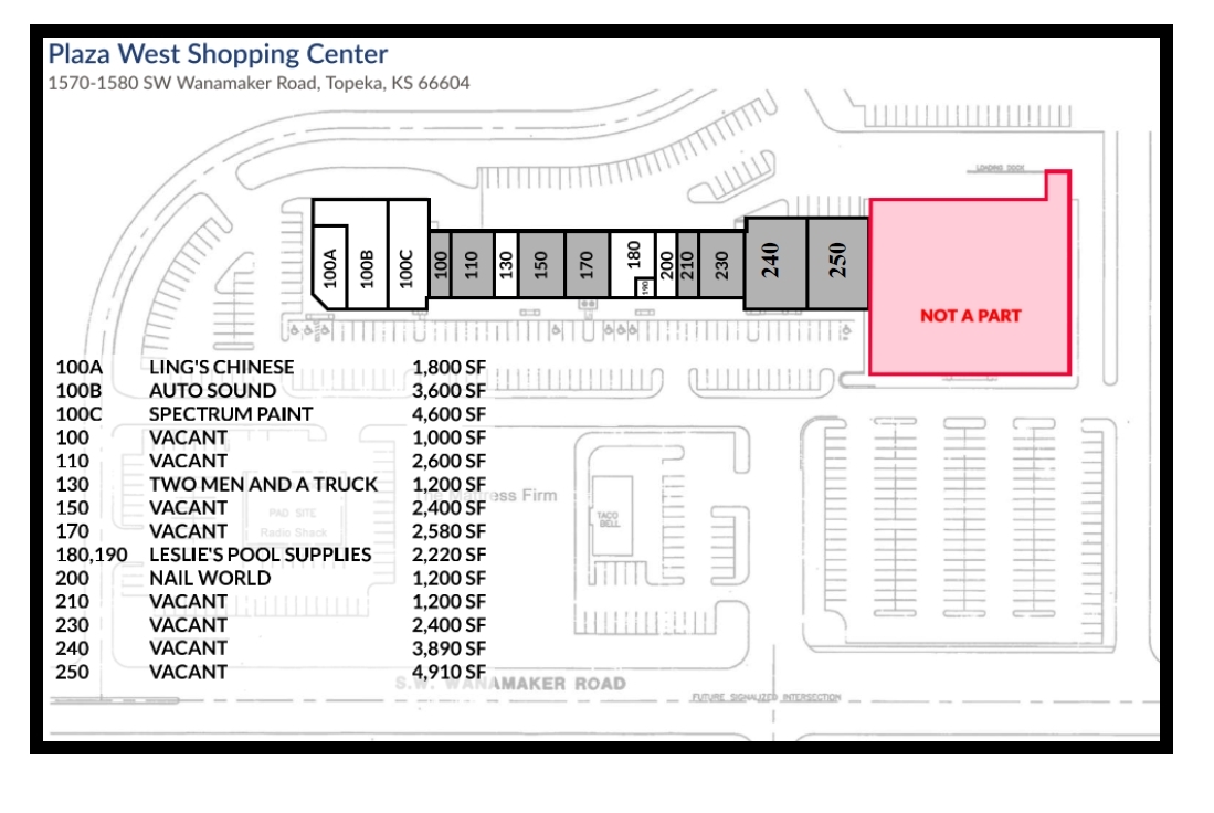 1570-1580 SW Wanamaker Rd, Topeka, KS en alquiler Plano de la planta- Imagen 1 de 1