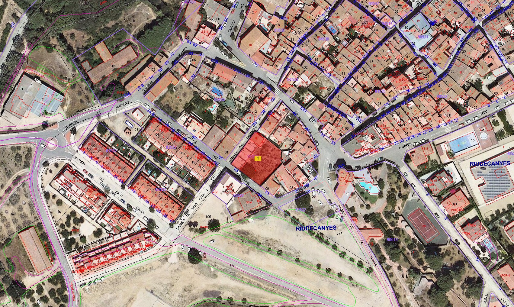 Terreno en Riudecanyes, Tarragona en venta Plano de solar- Imagen 1 de 3