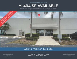 Más detalles para 3650 Coral Ridge Dr, Coral Springs, FL - Flex en venta