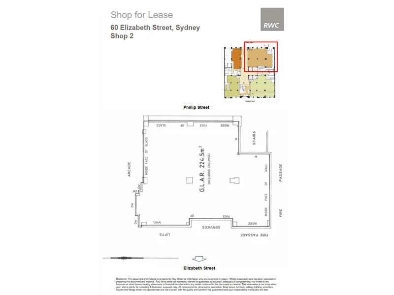 60 Elizabeth St, Sydney en alquiler Plano de la planta- Imagen 1 de 4