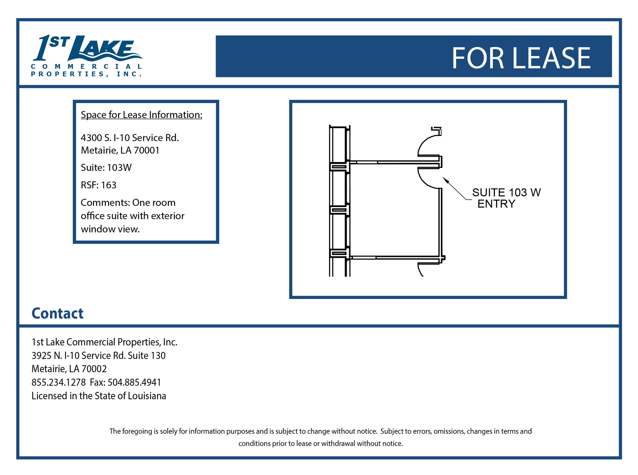 4300 S I-10 Service Rd, Metairie, LA en alquiler Plano de la planta- Imagen 1 de 1