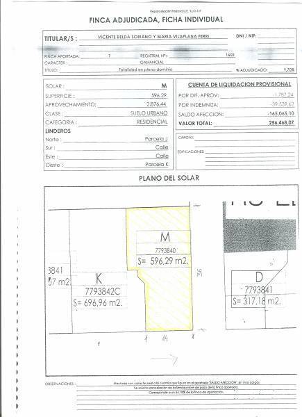 Terreno en València, Valencia en alquiler Plano del sitio- Imagen 1 de 3