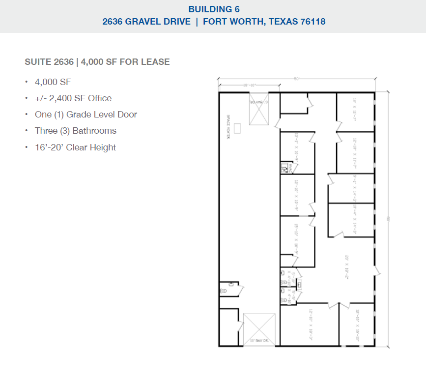 2501-2519 Gravel Dr, Fort Worth, TX en alquiler Plano de la planta- Imagen 1 de 1