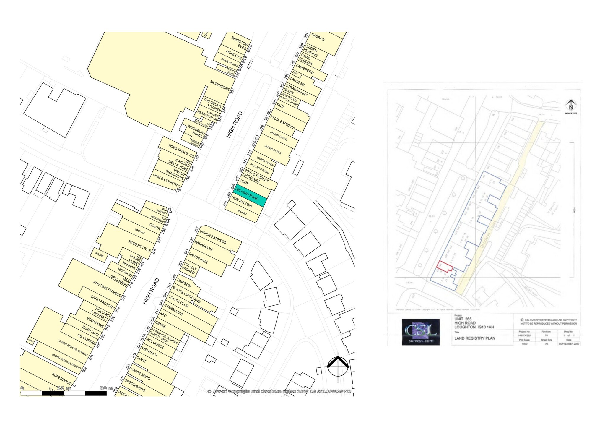 265 High Rd, Loughton en alquiler Plano del sitio- Imagen 1 de 7