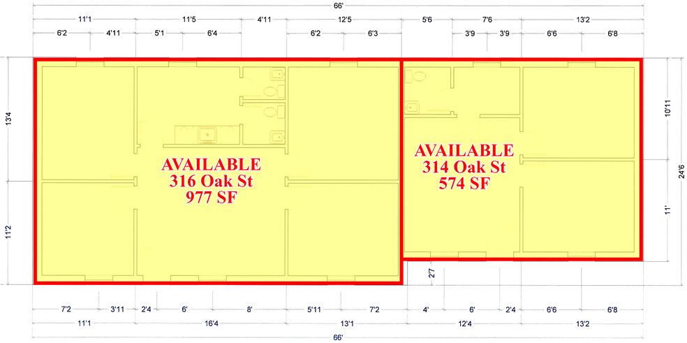 314-316 Oak St, Eastman, GA en alquiler - Plano de la planta - Imagen 3 de 5