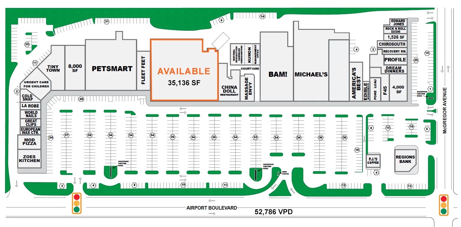 3952-3980 Airport Blvd, Mobile, AL en alquiler Plano del sitio- Imagen 1 de 1