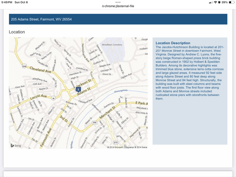 205 Adams St, Fairmont, WV en venta - Foto del edificio - Imagen 3 de 14