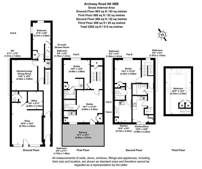 176 Archway Rd, London en venta - Plano de la planta - Imagen 2 de 2