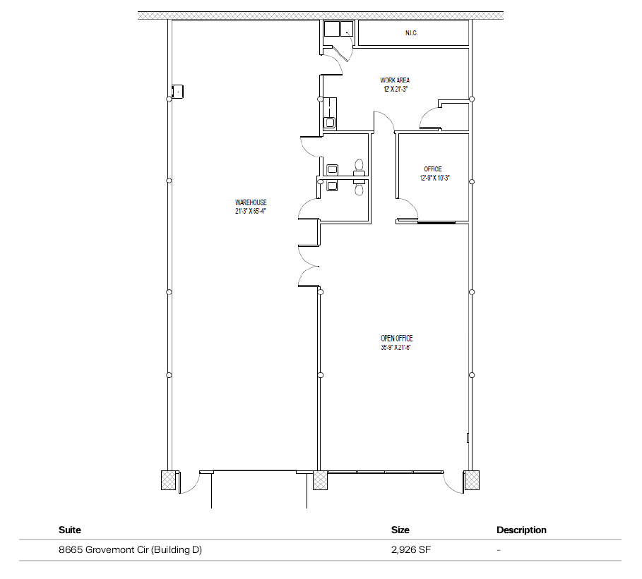 8641-8705 Grovemont Cir, Gaithersburg, MD en alquiler Plano de la planta- Imagen 1 de 1