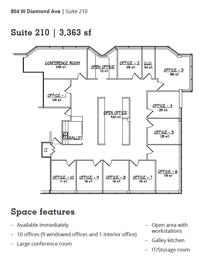 804 W Diamond Ave, Gaithersburg, MD en alquiler Plano de la planta- Imagen 1 de 7