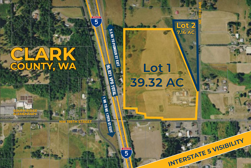 Ridgefield I-5 Business Park Land cartera de 2 inmuebles en venta en LoopNet.es - Vista aérea - Imagen 1 de 1