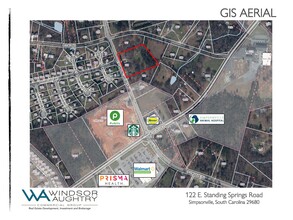 122 E Standing Springs Rd, Simpsonville, SC - VISTA AÉREA  vista de mapa