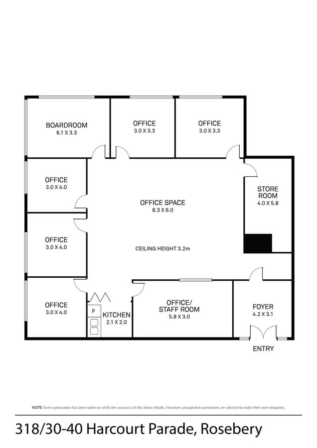 30-40 Harcourt Pde, Rosebery, NSW 2018 - Unidad 318 -  - Plano de la planta - Image 1 of 3