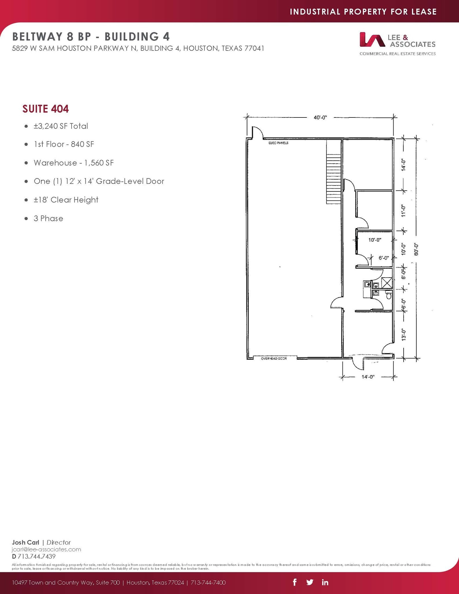 5829 W Sam Houston Pky N, Houston, TX en alquiler Plano de la planta- Imagen 1 de 1