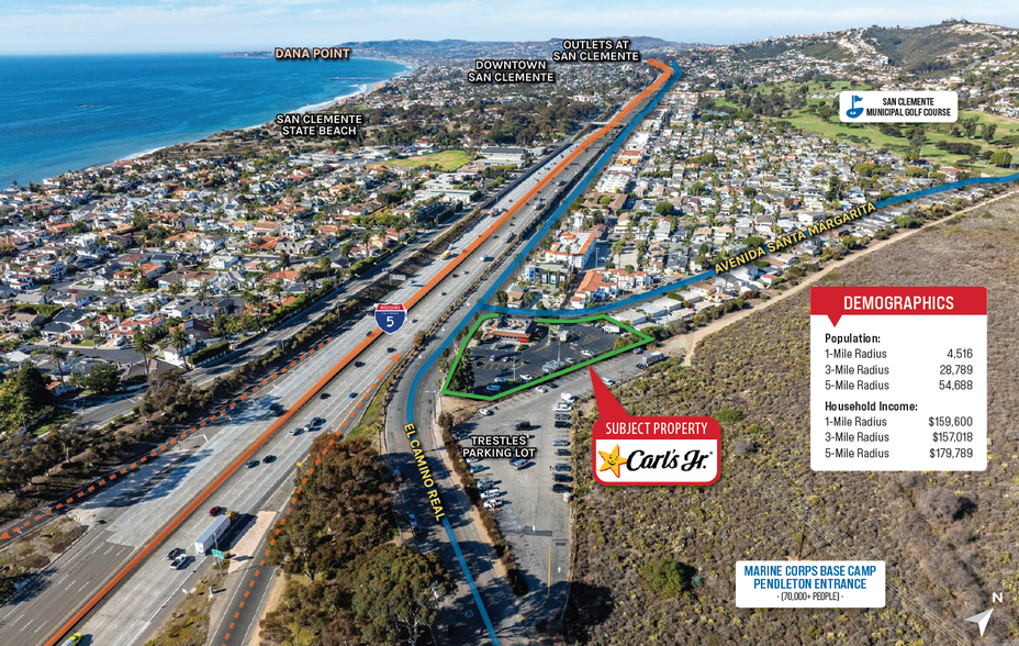 3929 S El Camino Real, San Clemente, CA en venta - Vista aérea - Imagen 3 de 4