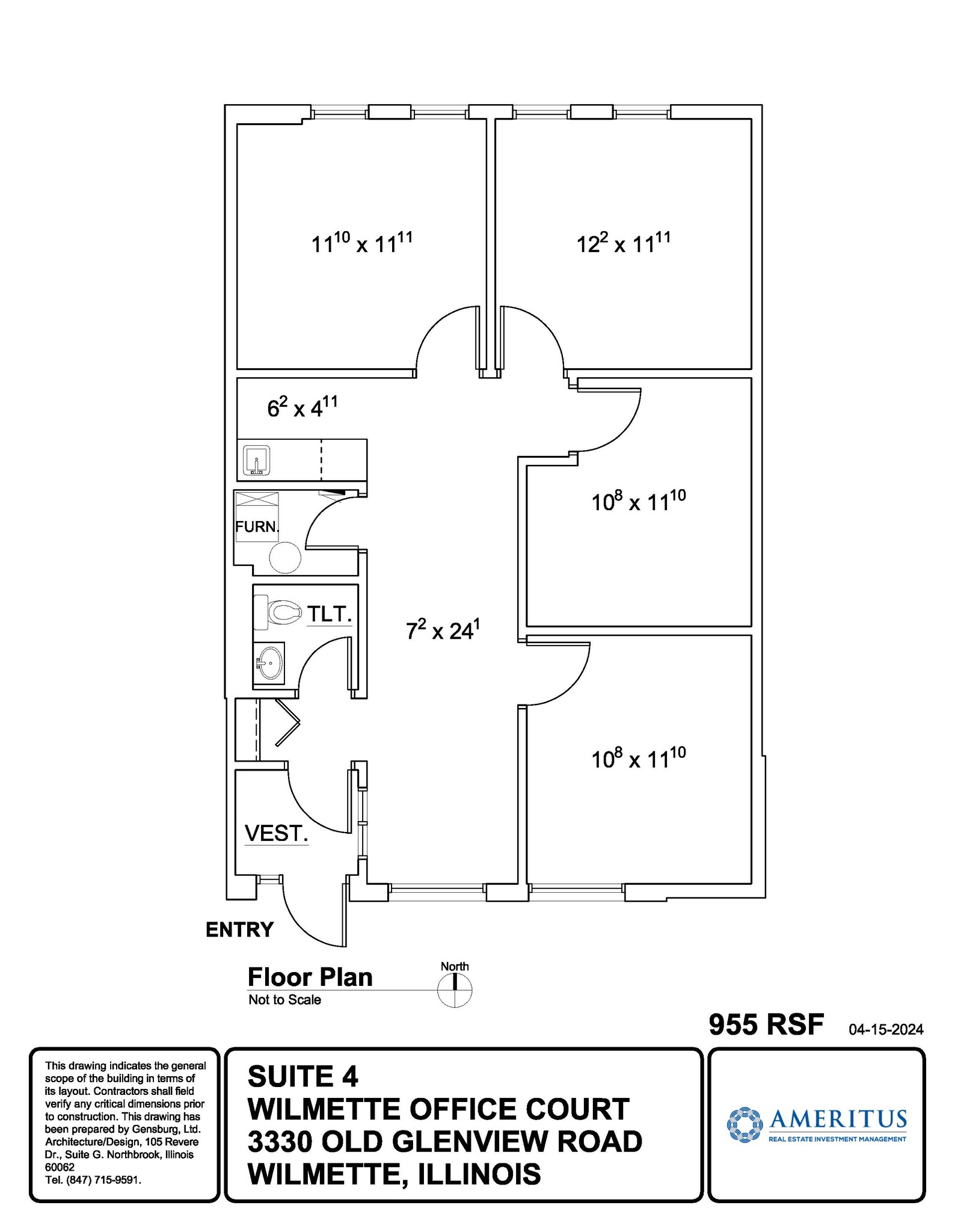 3330 Old Glenview Rd, Wilmette, IL en alquiler Plano de la planta- Imagen 1 de 1