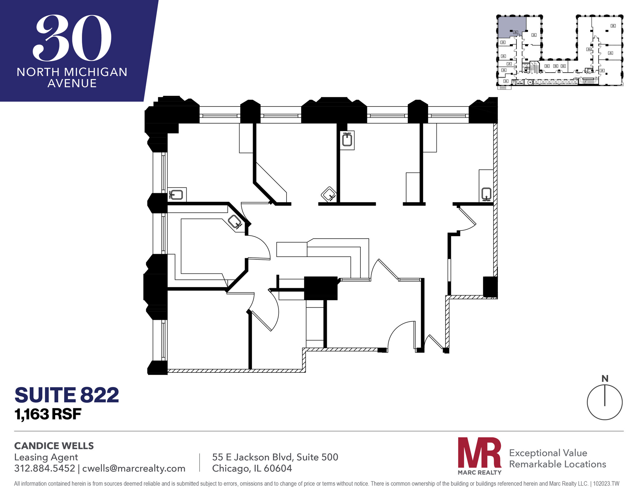 30 N Michigan Ave, Chicago, IL en alquiler Plano de la planta- Imagen 1 de 9