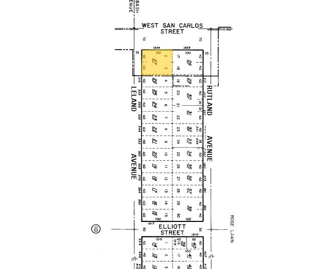 1844 W San Carlos St, San Jose, CA en venta - Plano de solar - Imagen 2 de 4