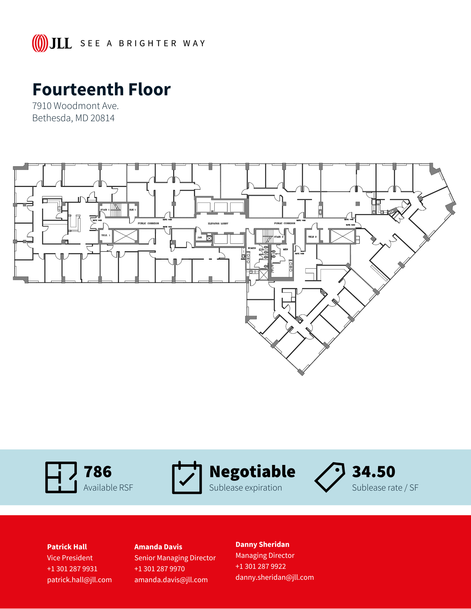 7910 Woodmont Ave, Bethesda, MD en alquiler Plano de la planta- Imagen 1 de 1