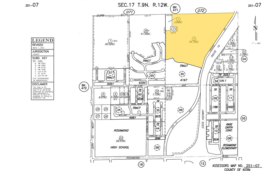 Frontage Rd, Rosamond, CA en venta - Plano de solar - Imagen 1 de 1