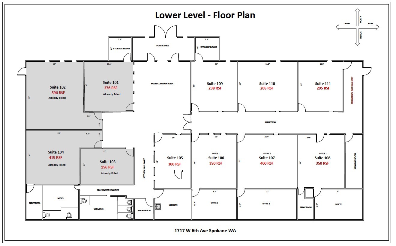 1717 W 6th Ave, Spokane, WA en alquiler Plano de la planta- Imagen 1 de 5