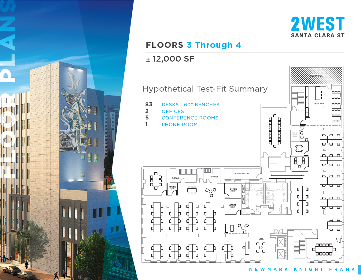 2 W Santa Clara St, San Jose, CA en alquiler Plano de la planta- Imagen 1 de 1