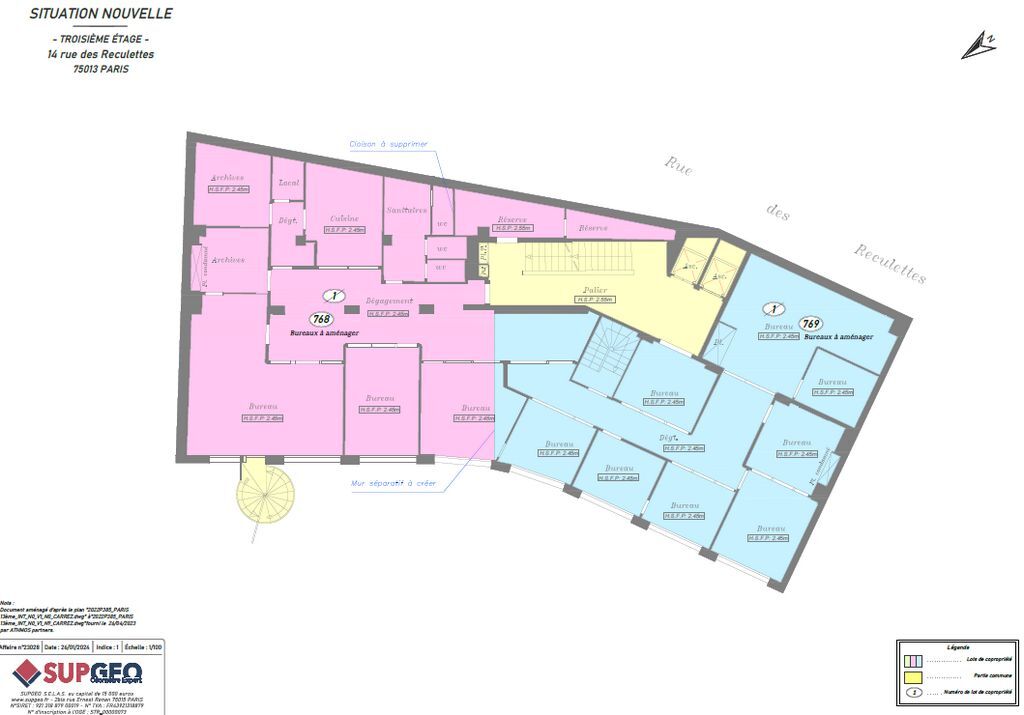 14 Rue Des Reculettes, Paris, PAR 75013 - Unidad Lot 3e - - Plano de la planta - Image 1 of 5