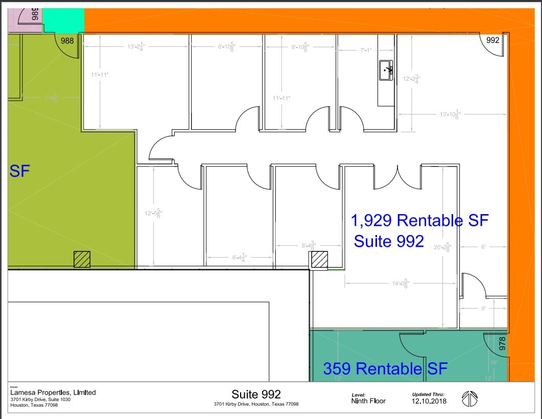 3701-3801 Kirby & 2401 Portsmouth, Houston, TX en alquiler Plano de la planta- Imagen 1 de 1