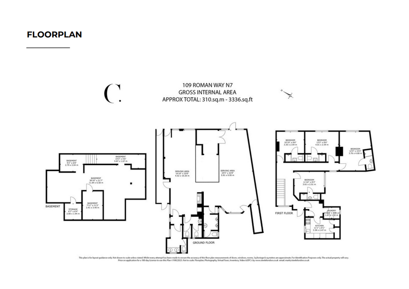 109-110 Roman Way, London en venta - Plano de la planta - Imagen 2 de 2