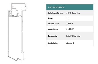 687 S Coast Highway 101, Encinitas, CA en alquiler Plano de la planta- Imagen 1 de 1