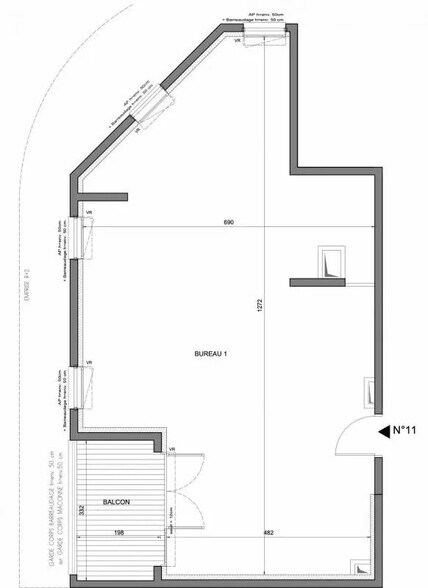 Oficina en Nice en venta - Plano de la planta - Imagen 2 de 3