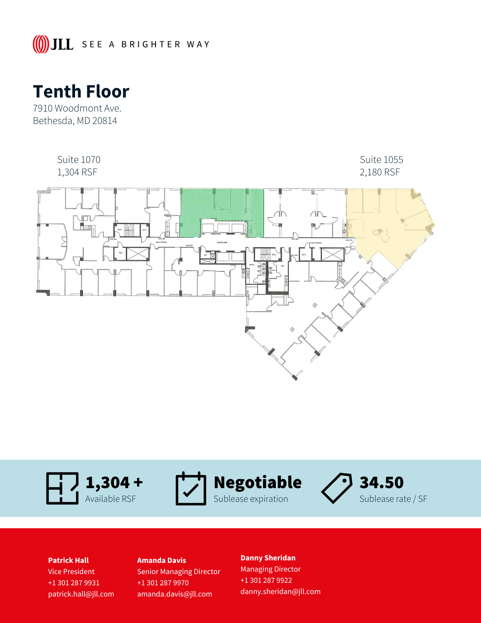 7910 Woodmont Ave, Bethesda, MD en alquiler Plano de la planta- Imagen 1 de 3