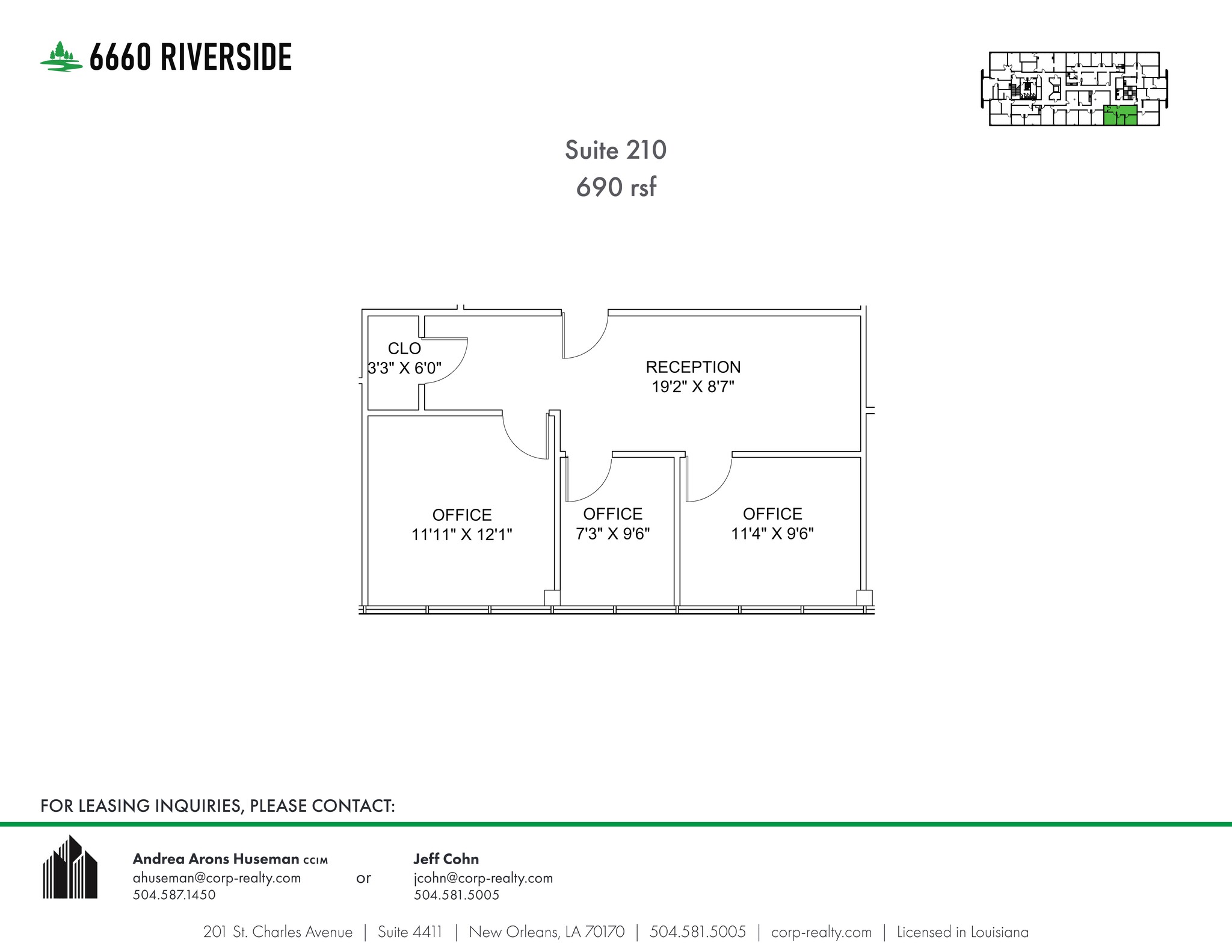 6660 Riverside Dr, Metairie, LA en alquiler Plano del sitio- Imagen 1 de 1