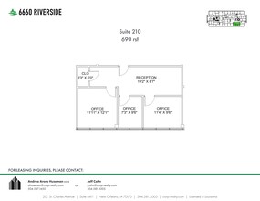 6660 Riverside Dr, Metairie, LA en alquiler Plano del sitio- Imagen 1 de 1